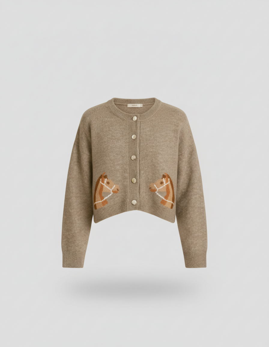 sweater cardigan with horses