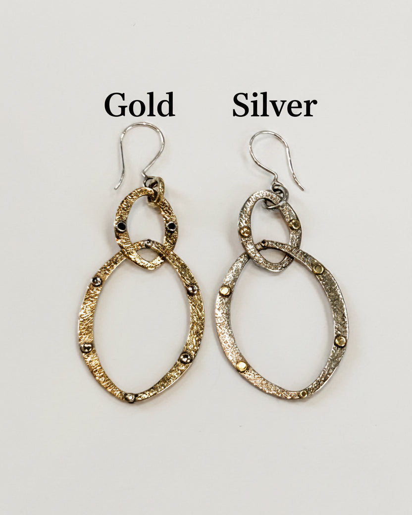 intertwined oval earrings