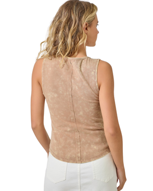 almond raw edge tank