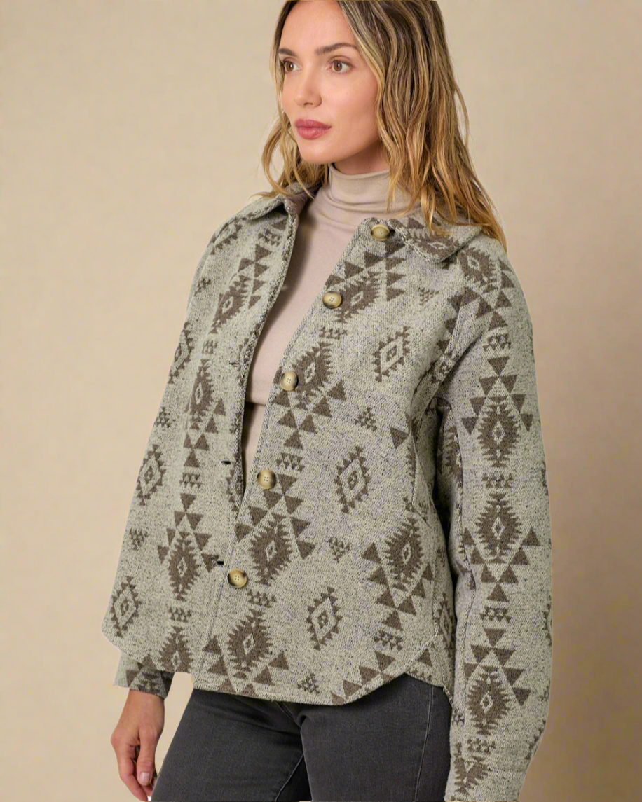 Aztec shirt jacket