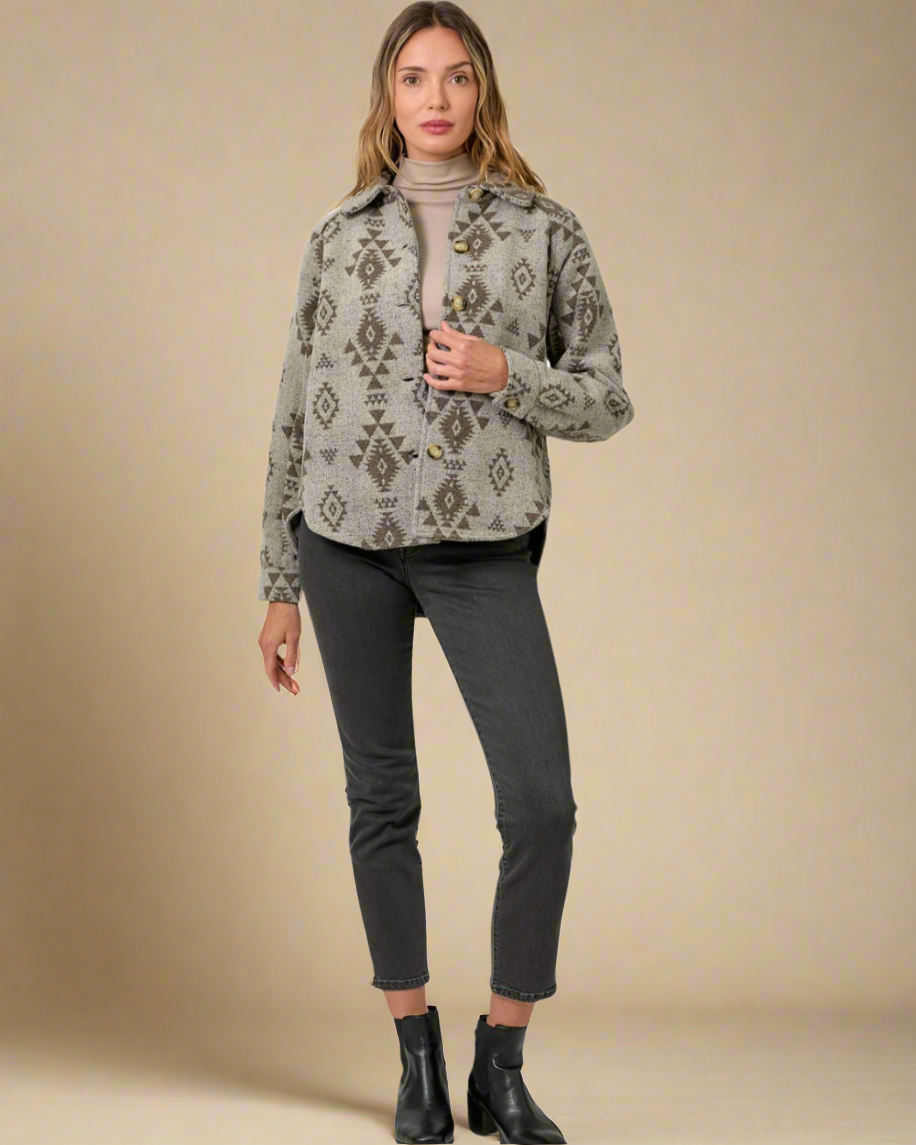 Aztec shirt jacket