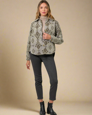 Aztec shirt jacket
