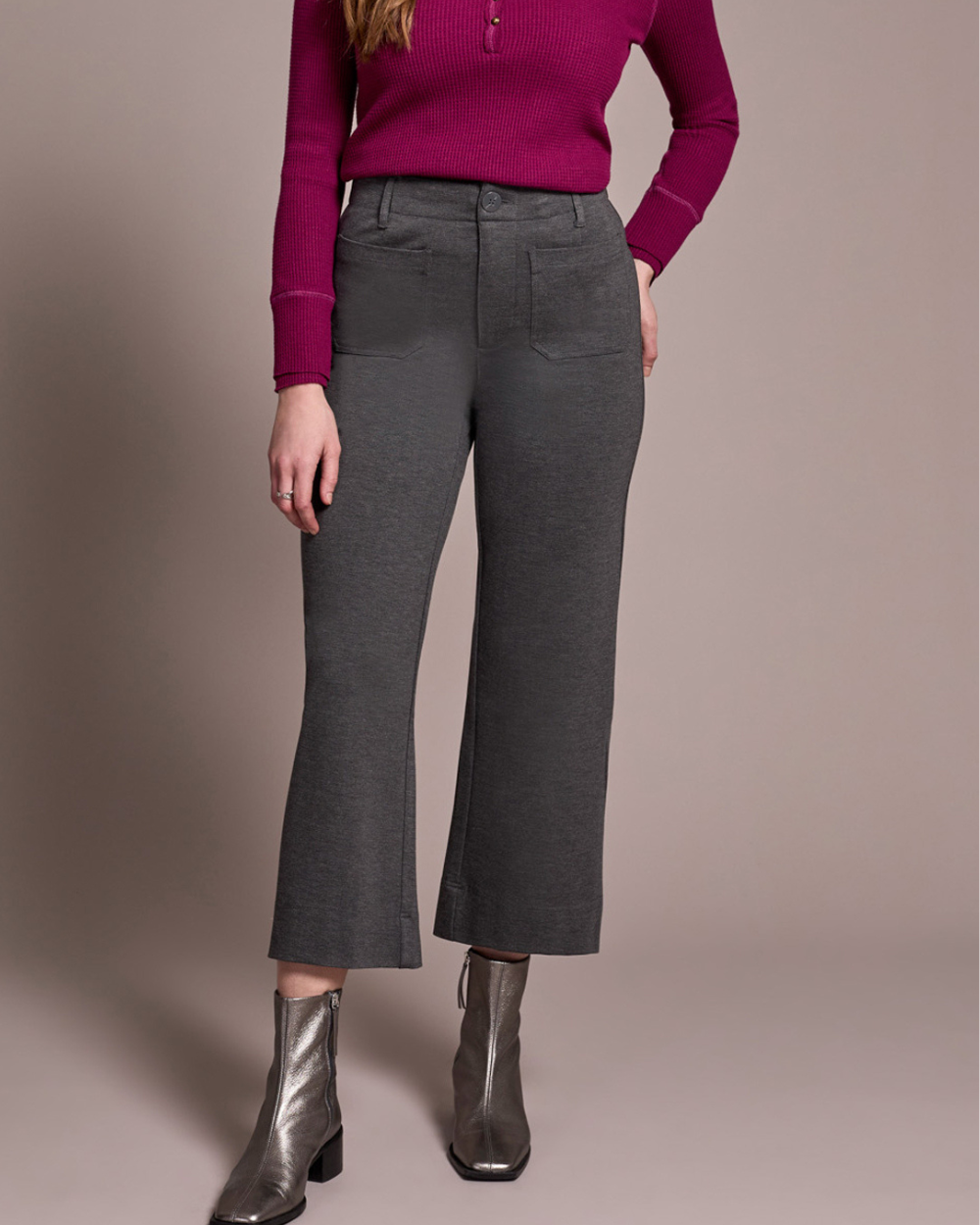 Charcoal Ponte Capri Pant