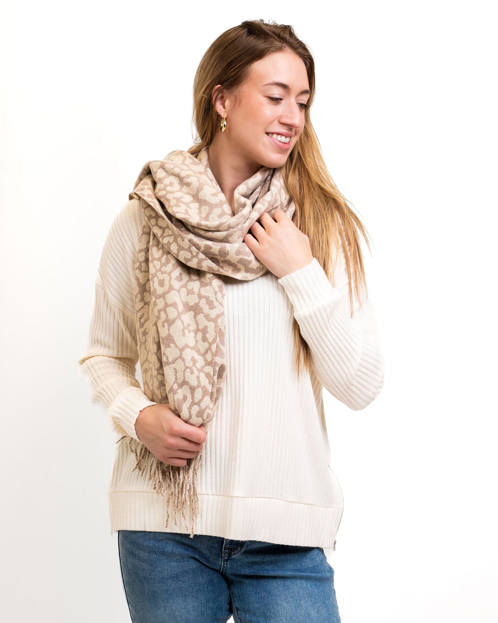 Ivory Leopard Scarf