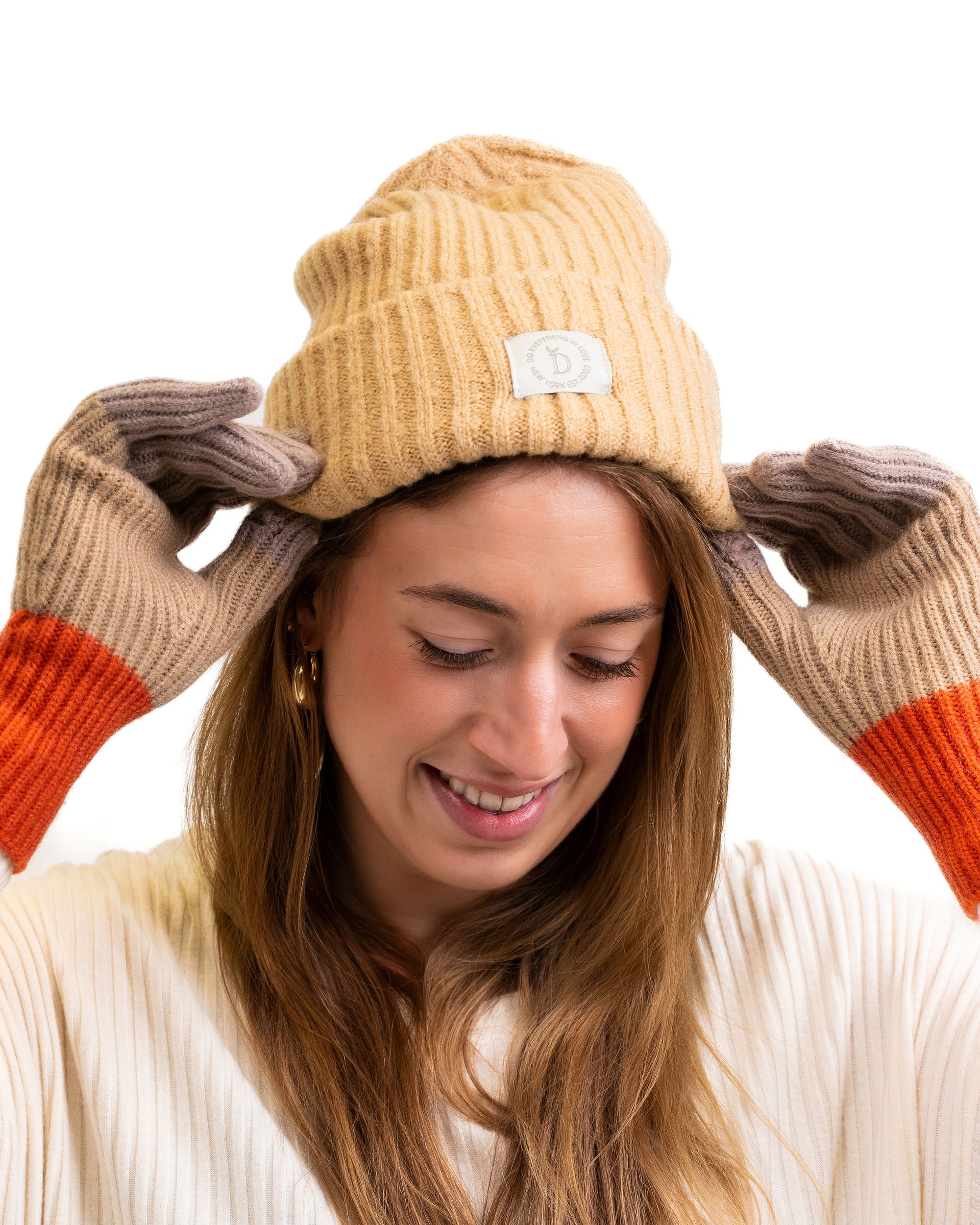 mustard beanie hat