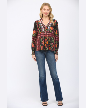 black contrast blouse