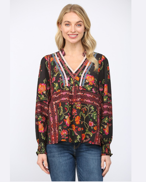 black contrast blouse