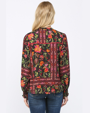 black contrast blouse