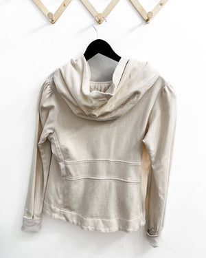 cream zip up hoodie