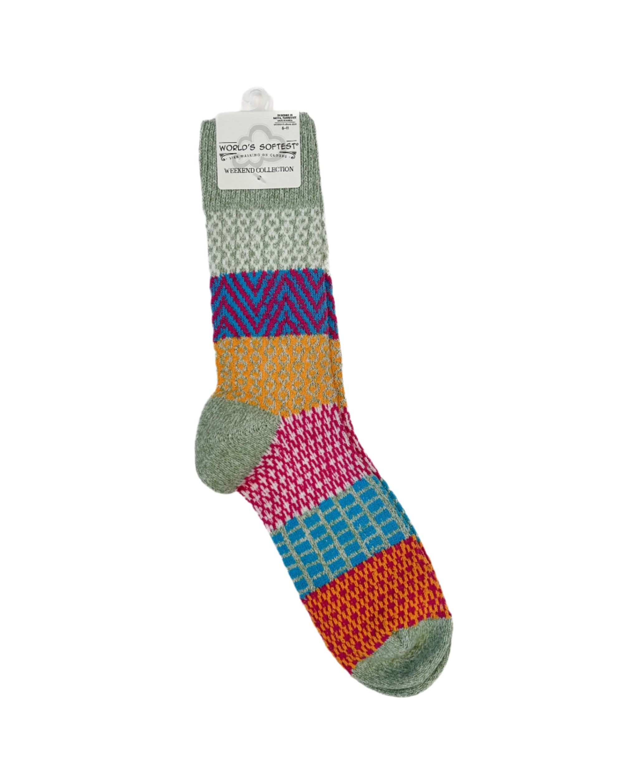 multi sage green socks