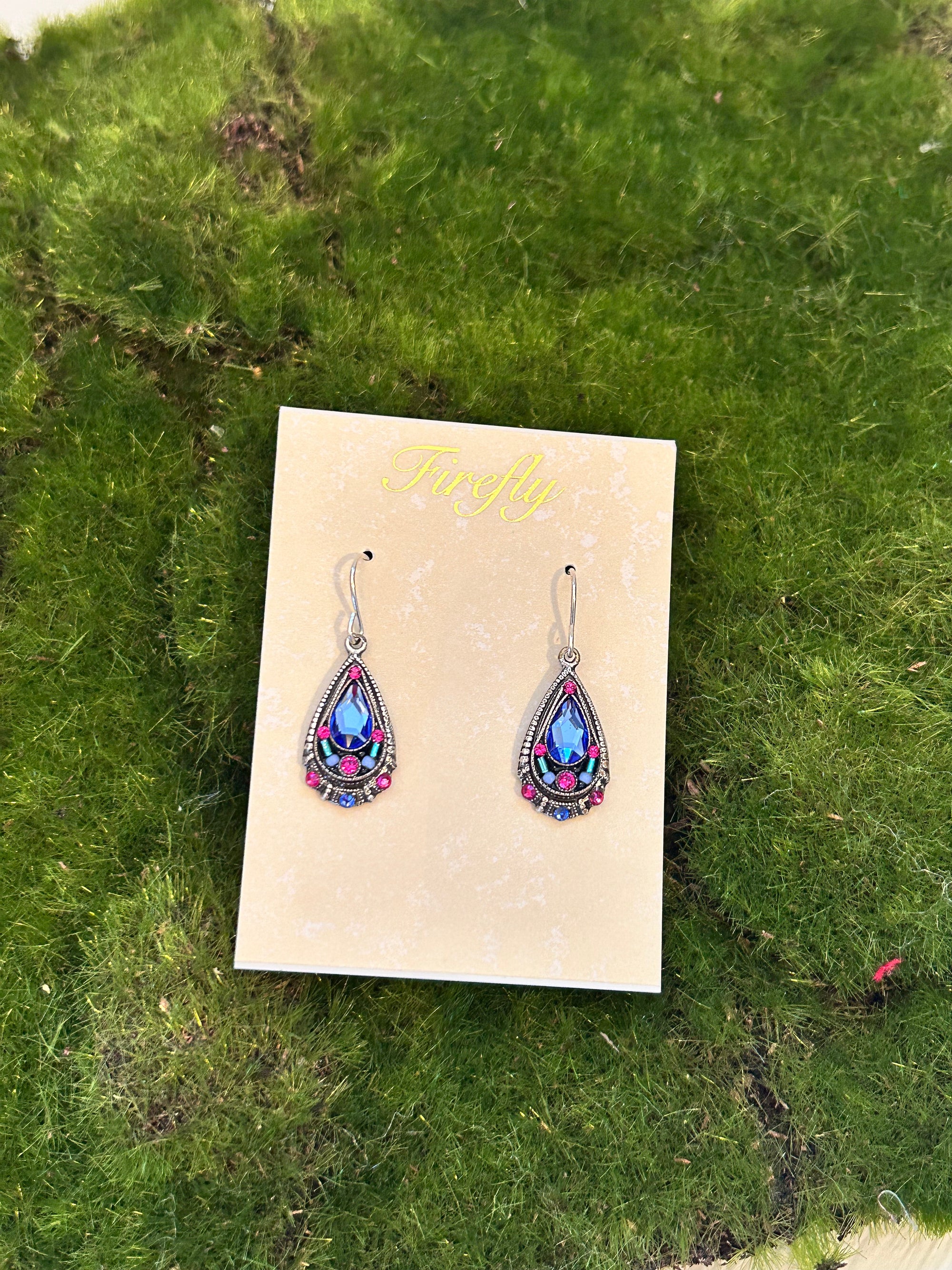 Sapphire Colored Drop Earrings