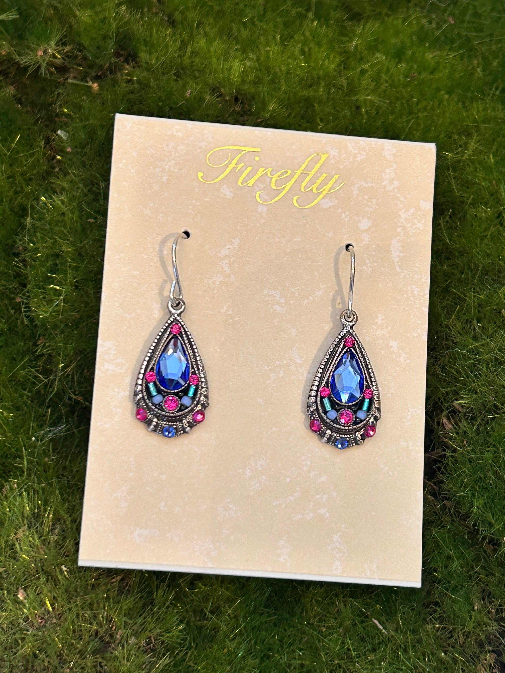 Sapphire Colored Drop Earrings