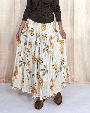 cotton leopard skirt