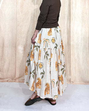 cotton leopard skirt