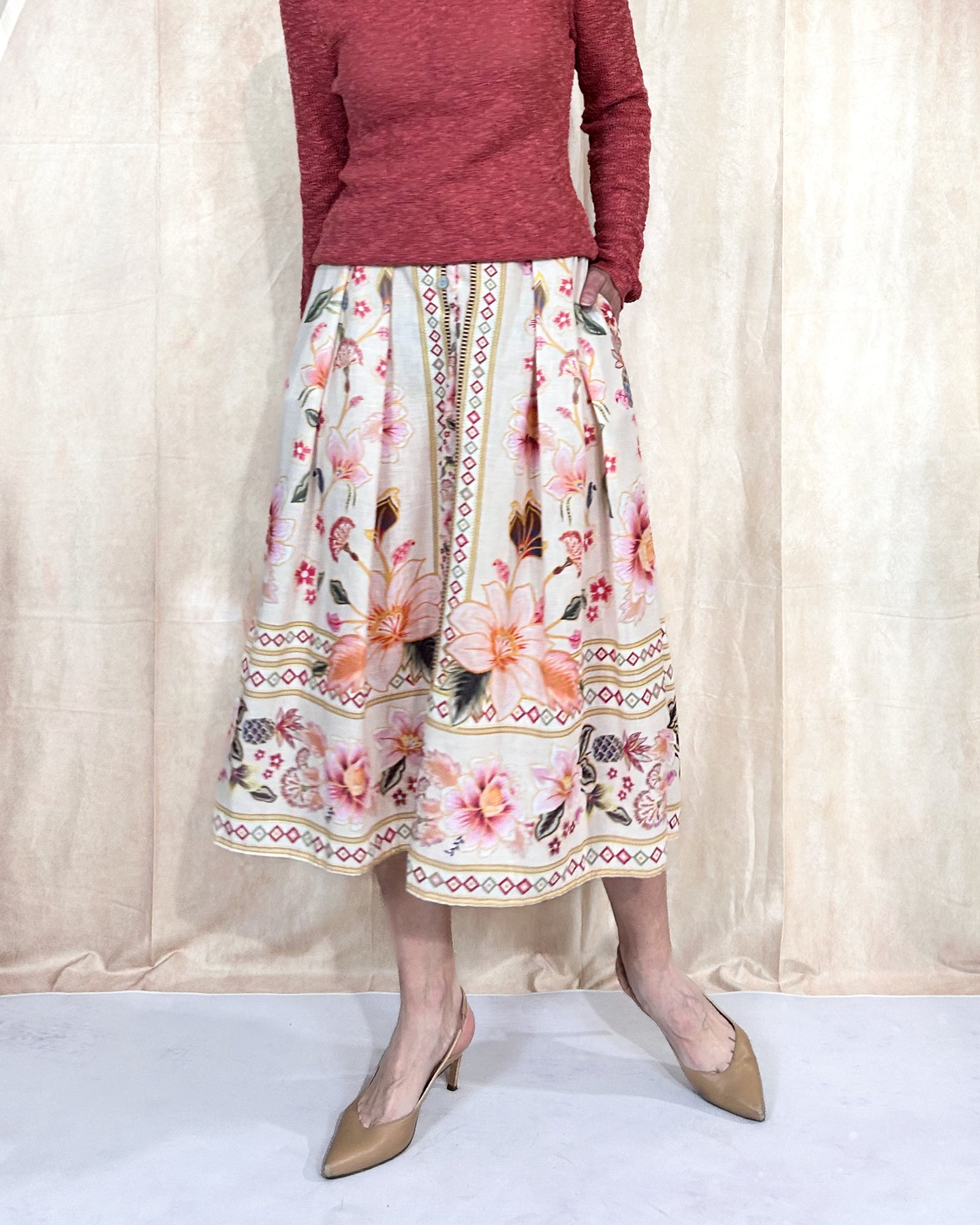 italian floral skirt