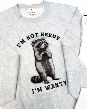 needy raccoon sweatshirt