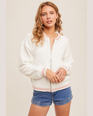 lovely zip up sweater jacket