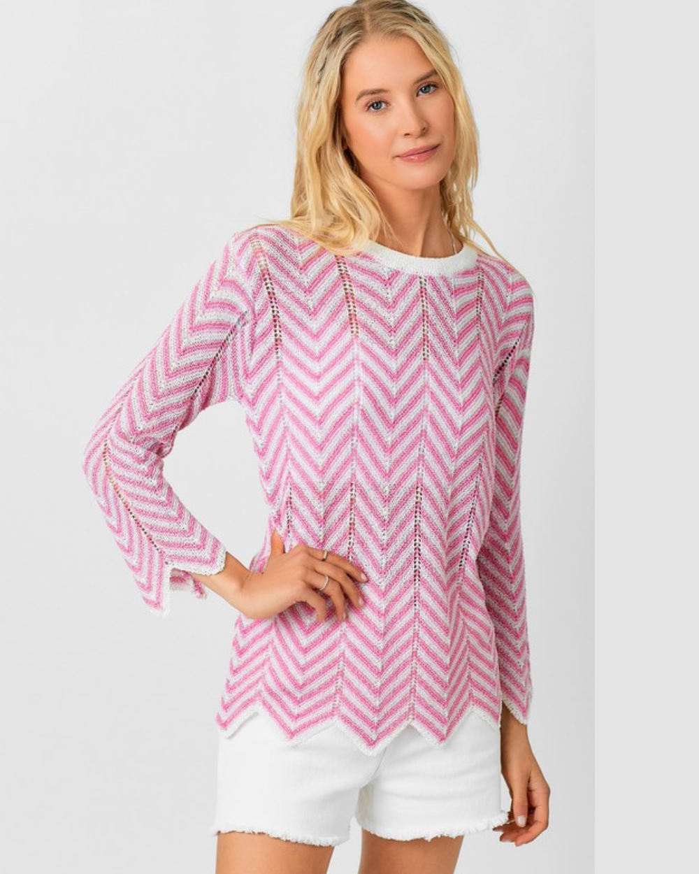 scallop edge sweater