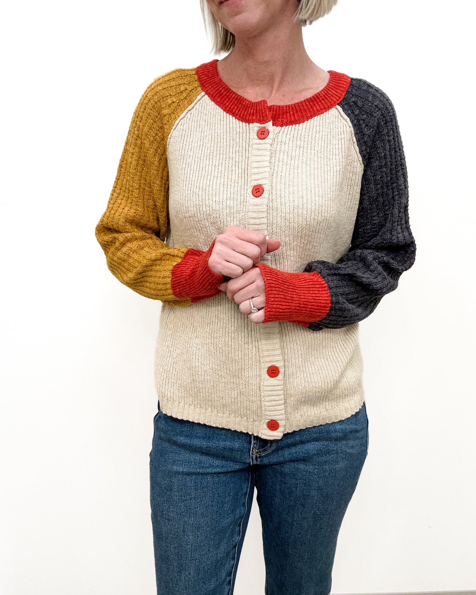 colorblock cardigan