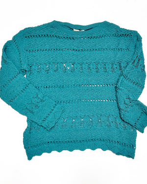 emerald crochet sweater