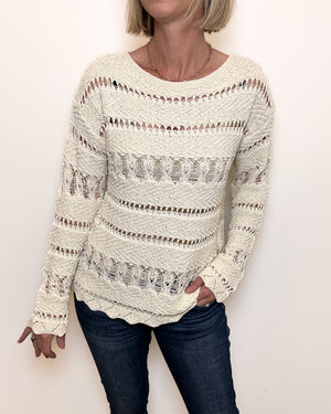 ivory crochet sweater