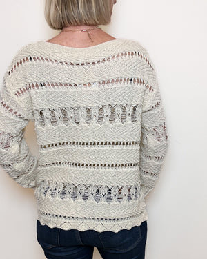 ivory crochet sweater back