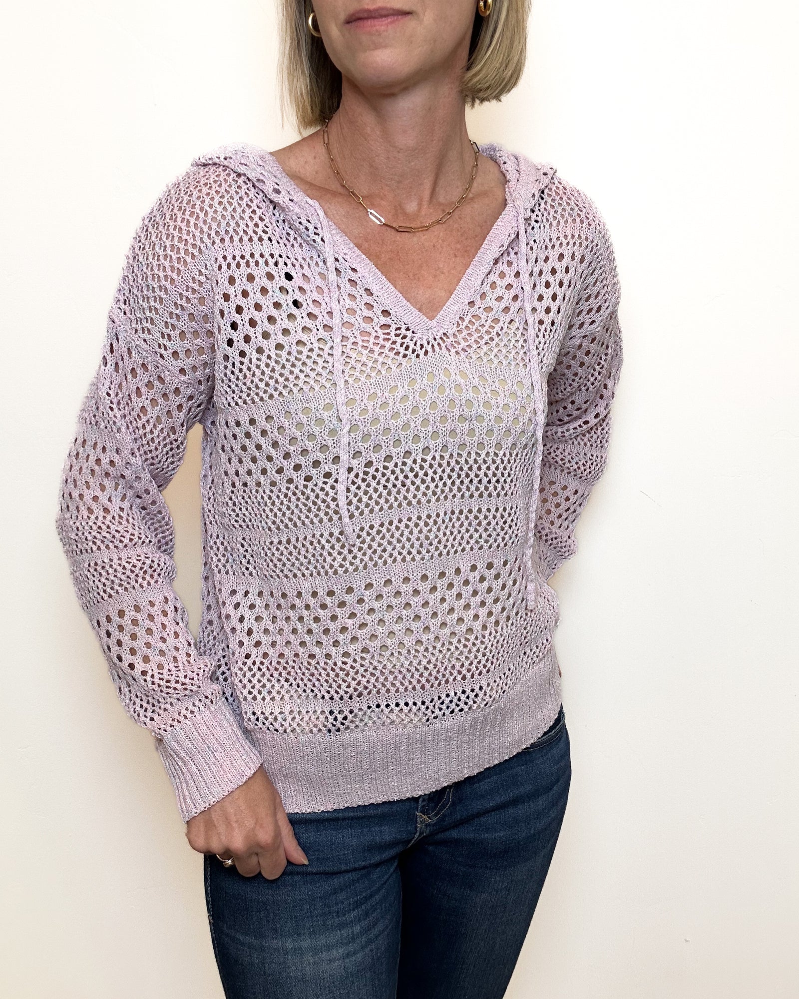 lavender crochet hoodie