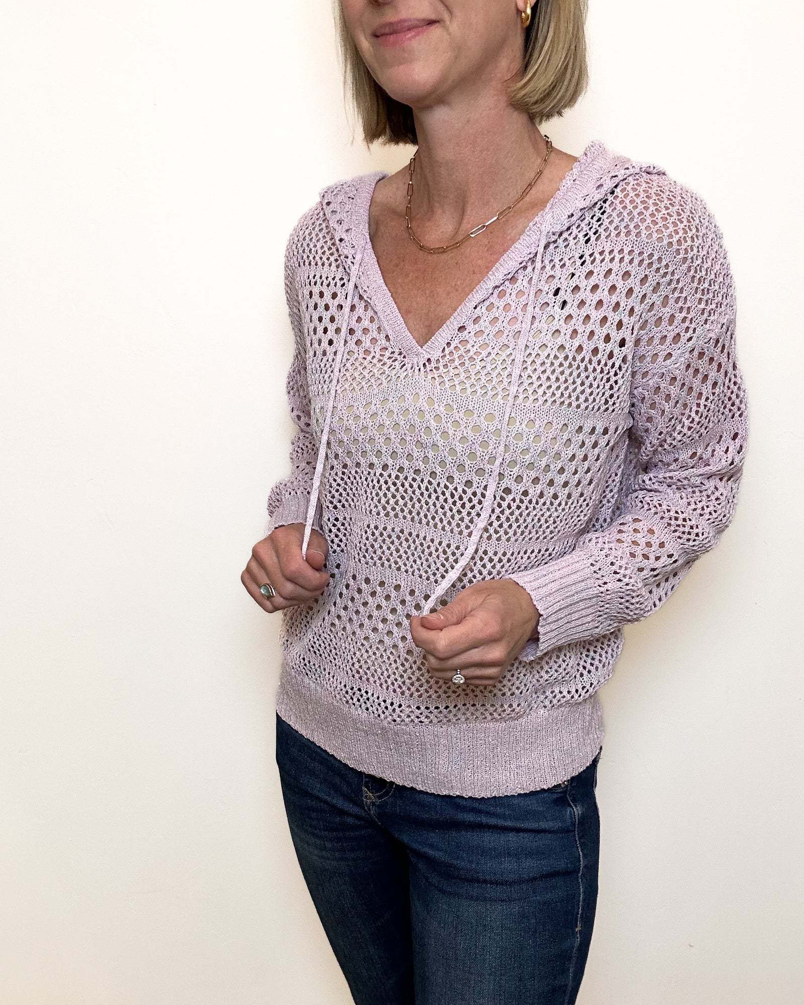 lavender crochet hoodie