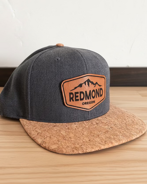 grey hat with cork bill