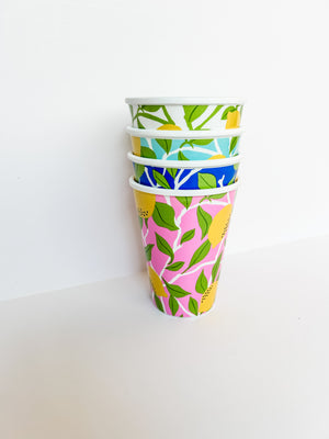 Lemon and Vines Melamine 12oz Cups