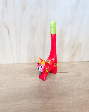 red cat ring holder