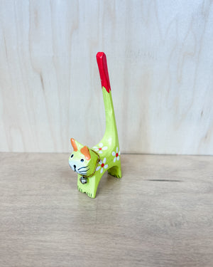 lime green cat ring holder