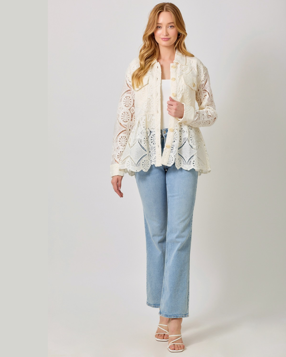 Ivory Lace Shacket
