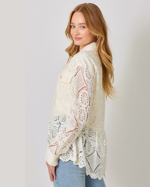 Ivory Lace Shacket