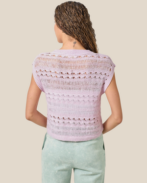 lavender knit vest