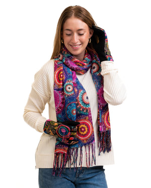 ornate blue scarf