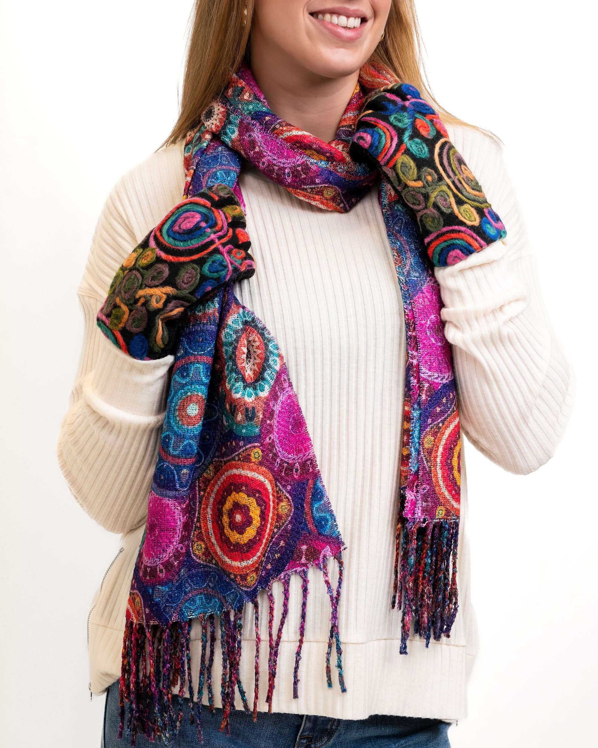 ornate blue scarf