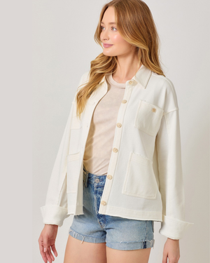 off white washed shacket