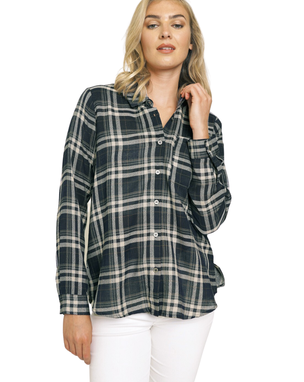 Navy Plaid Shirt