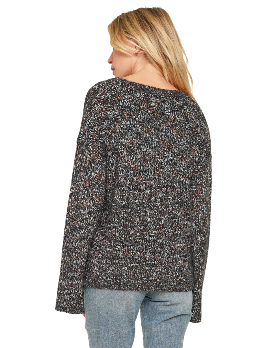 Yarn V-Neck Crop Sweater