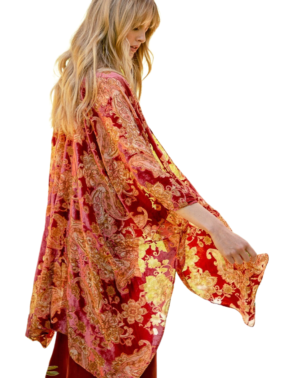 Burnout Velvet Kimono