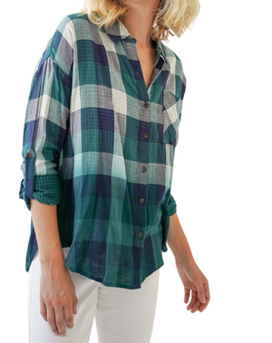 Plaid Shirt with rollover sleeves 
