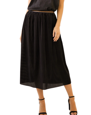 Striped velvet skirt with waistband
