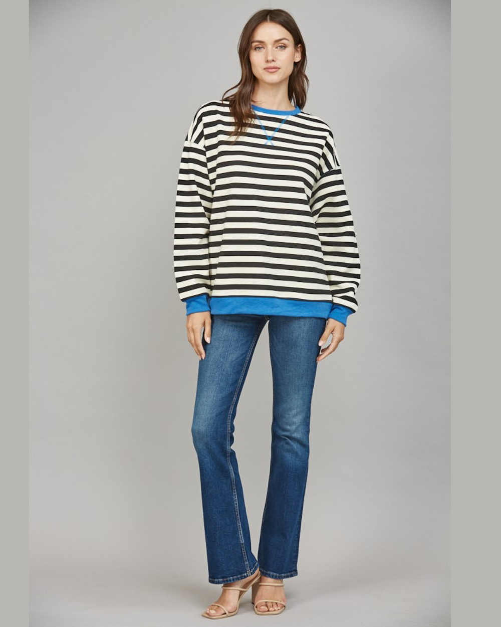 Stripe Contrast Sweatshirt
