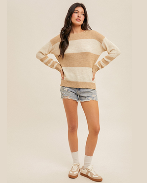 Taupe textured sweater