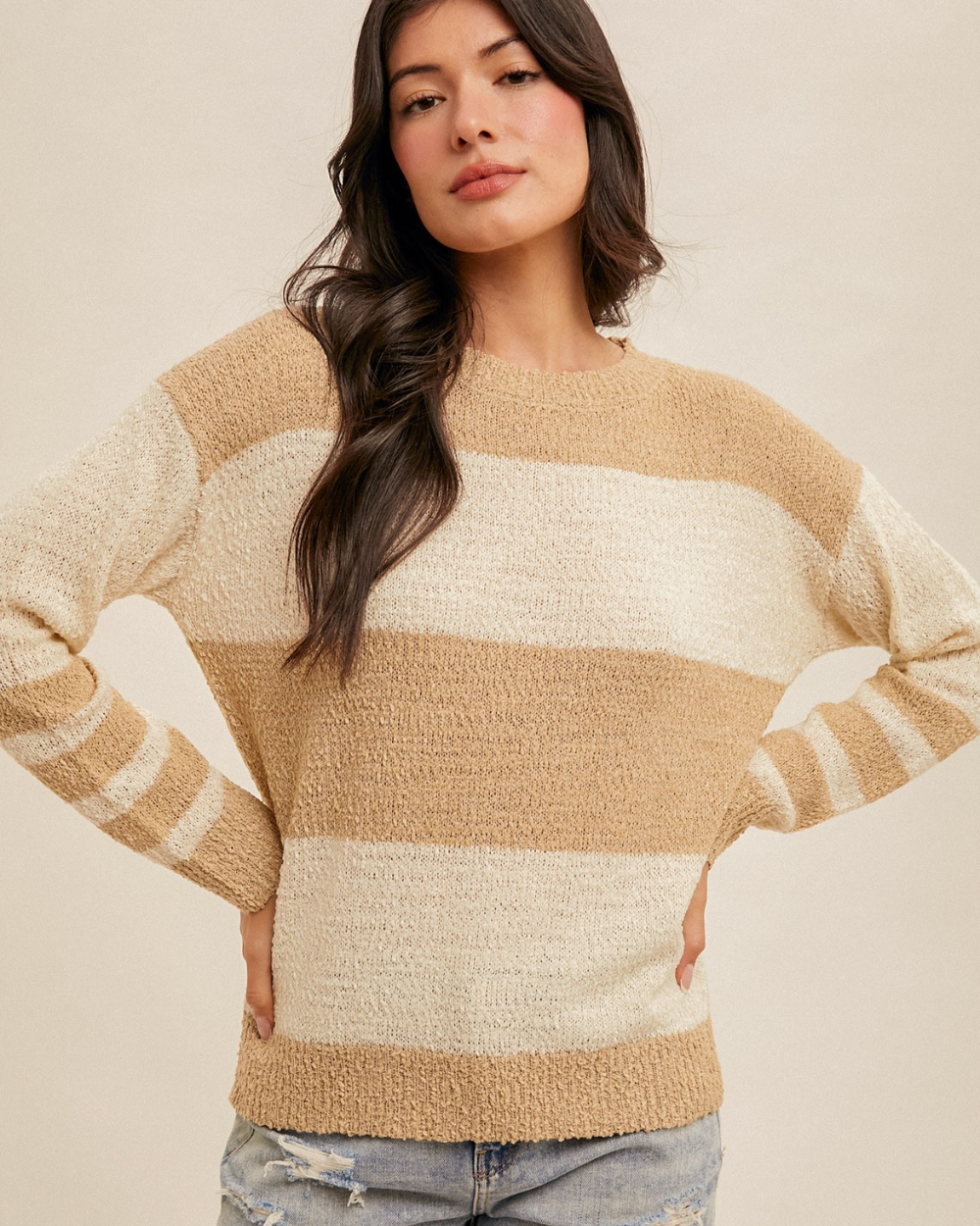Taupe textured sweater
