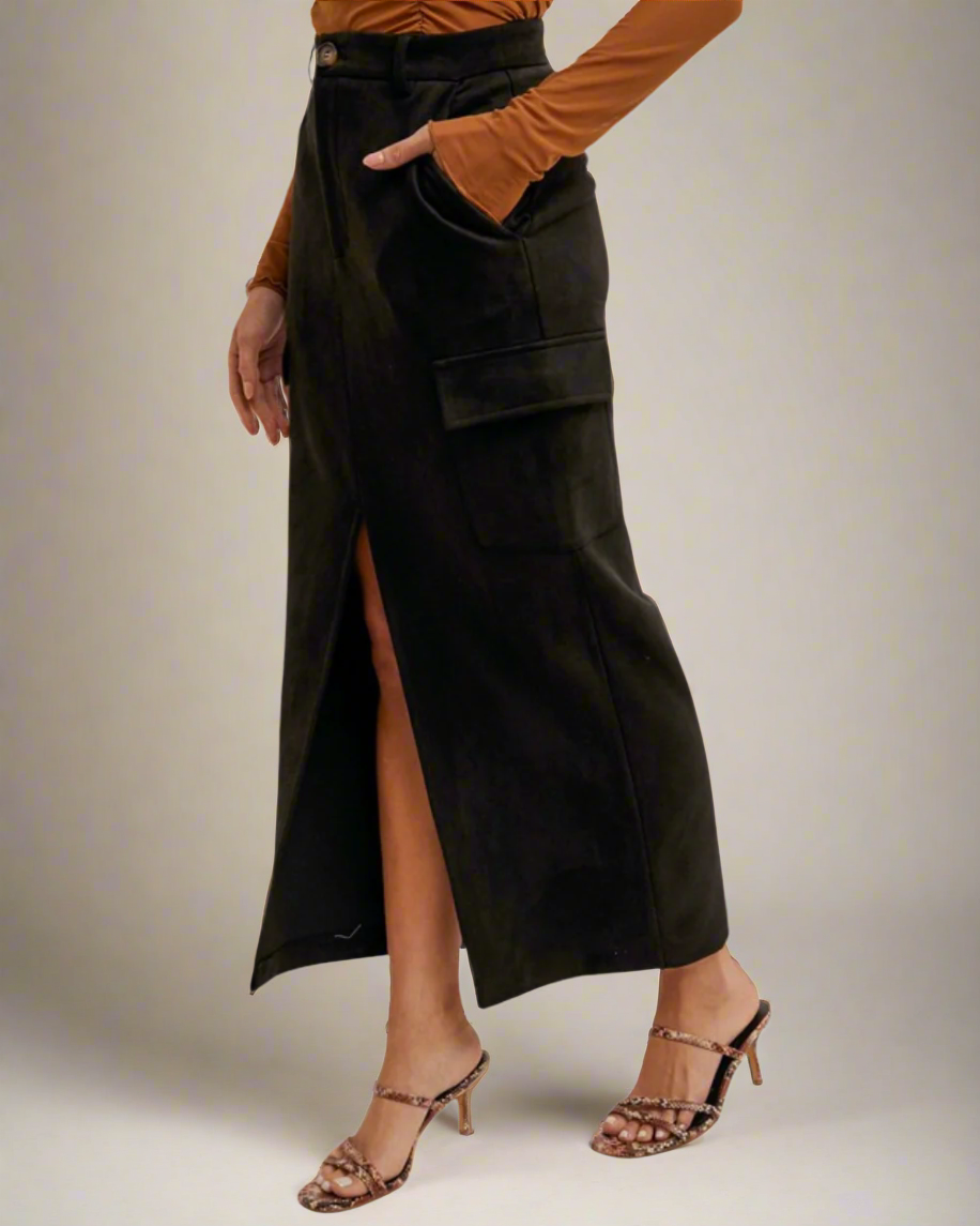 faux suede skirt