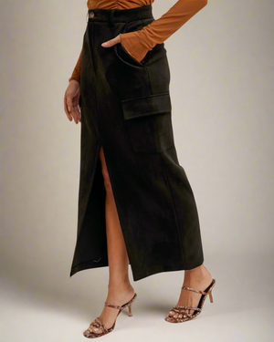 faux suede skirt