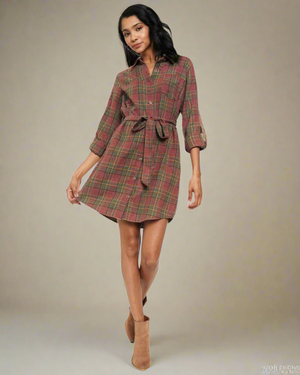 plaid dyed dress
