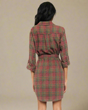 plaid dyed dress back